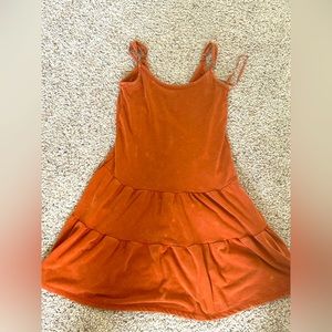 Juniors/Women’s Orange Velvety Wild Fable Flowly Midi Dress